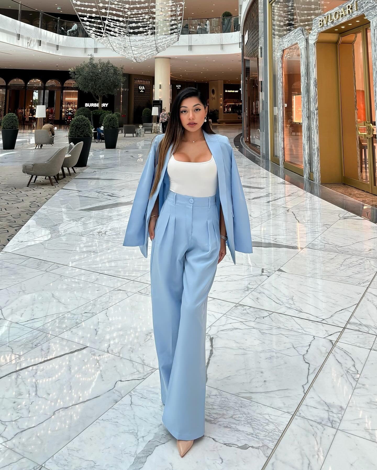 PANT SASTRE PALAZZO | celeste