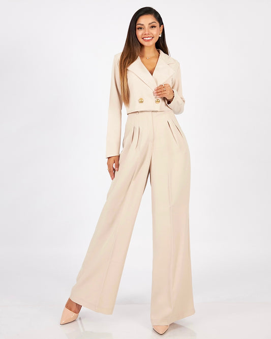 BLAZER + PANT SASTRE | beige claro