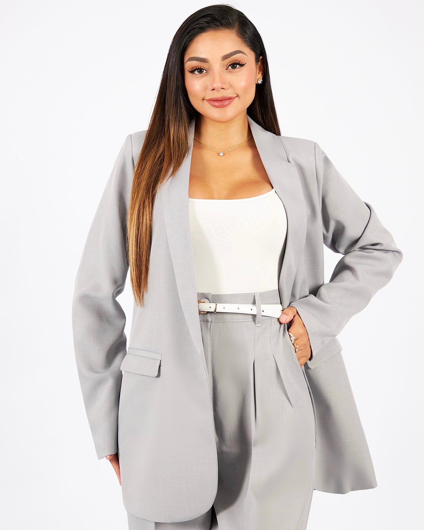 BLAZER BOYFRIEND | plomo claro